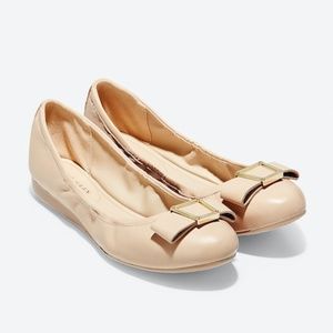 Cole Haan Emory Bow Leather Ballet Flat Nude 7.5